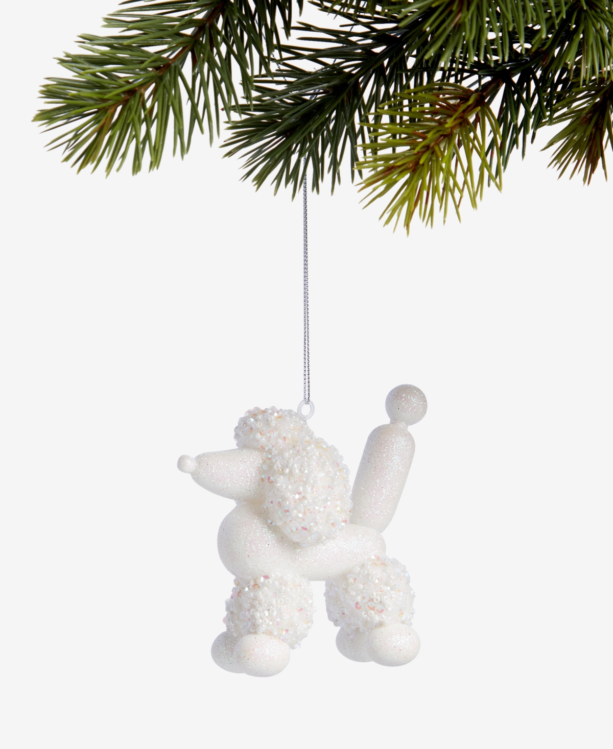 Holiday Lane Pastel Shine White Poodle Ornament, Macy's Exclusive In Multi