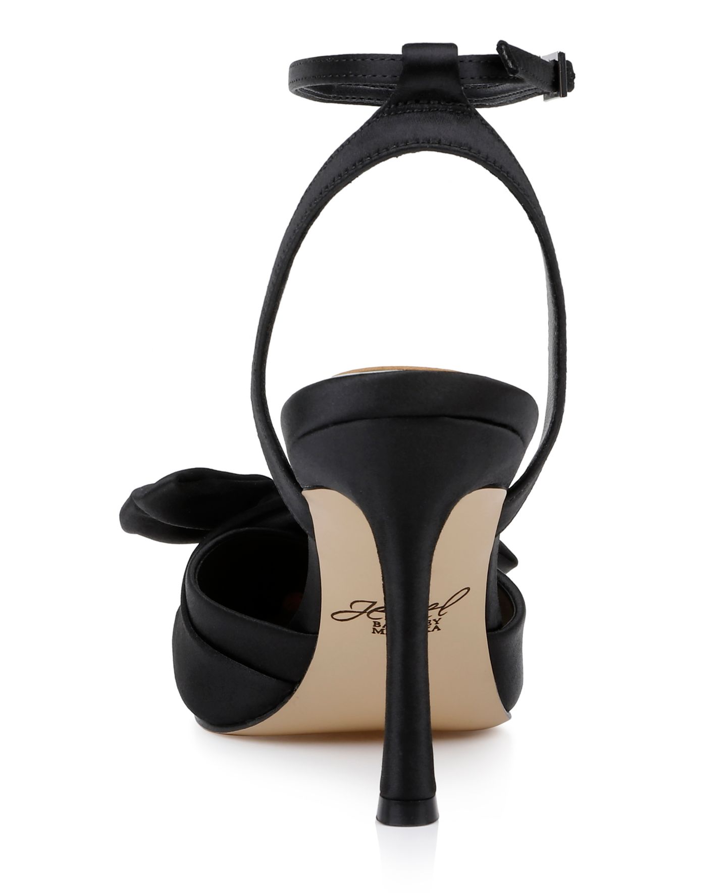 Женские туфли Jewel Badgley Mischka Francine Evening Pumps, цвет: Чёрный атласный — фото 3