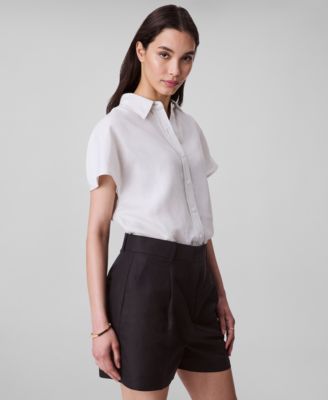 売れ筋商品|||カルバンクライン カットソー トップス レディース Women's Linen-Blend Short-Sleeve Shirt Chalk Calvin Klein Women's Linen-Blend Short-Sleeve Shirt - Macy's
