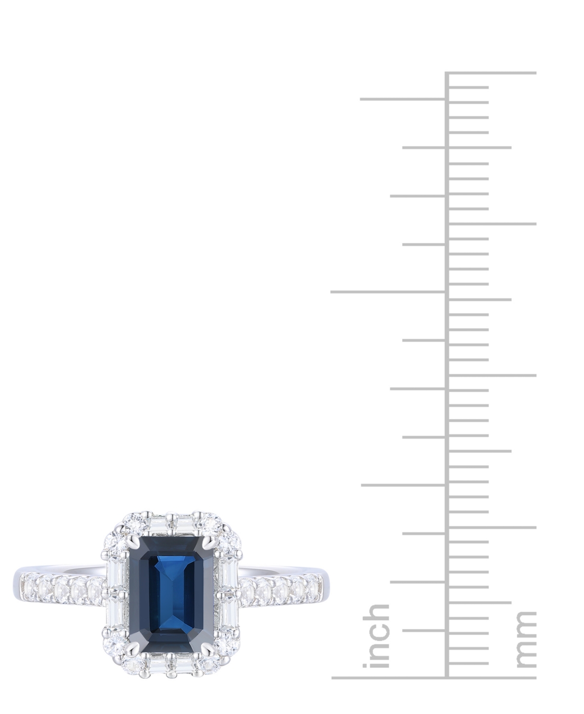 Macy's Emerald (1 Ct. T.w.) & Diamond (3/8 Ct. T.w.) Round & Baguette Halo Ring In 14k Gold (also In Ruby &