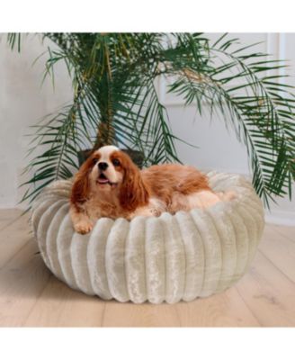 Round Wide Wale Pet Cuddler Bed, Anti-Skid Bottom, Bedding for Dogs and Cats