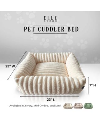 Square Plush Pet Cuddler Bed, Stylish and Comfortable Bedding for Dogs and Cats