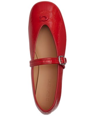 Women's Sculpted C Crinkle Patent Leather Soft Mary Jane Flats