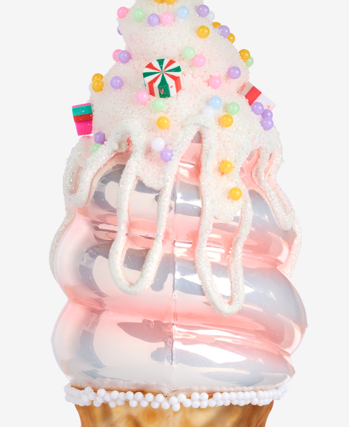 Holiday Lane Sugar Plum Glass Ice Cream Cone Ornament, Macy's Exclusive In Multi