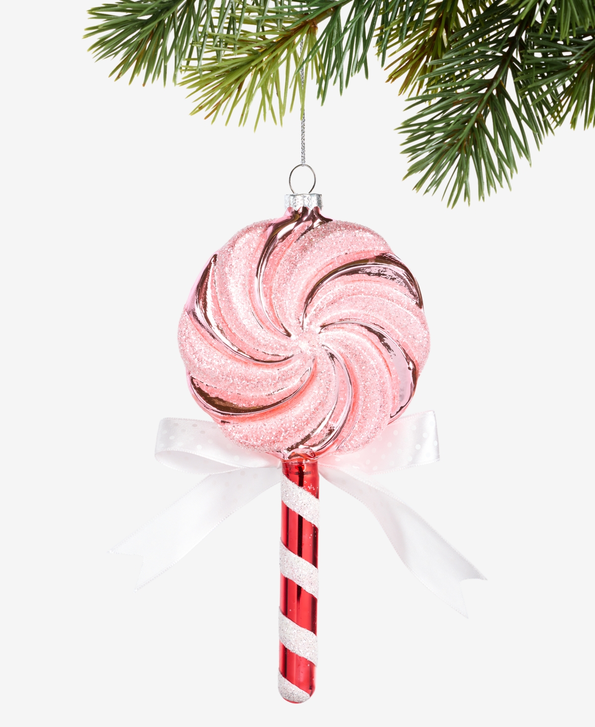 Holiday Lane Sugar Plum Bow-trim Lollypop Ornament, Macy's Exclusive In Transparent
