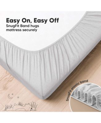 2pk Aereo Fitted Crib Sheets for Boys, Girls, 52x28 Standard Baby Crib Mattress Sheets, Bamboo Viscose Cotton