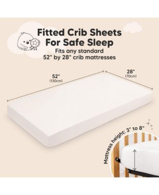 2pk Aereo Fitted Crib Sheets for Boys, Girls, 52x28 Standard Baby Crib Mattress Sheets, Bamboo Viscose Cotton