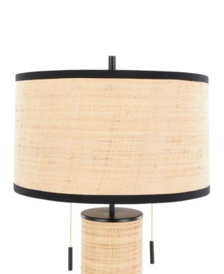 29" Rattan Cylinder Table Lamp