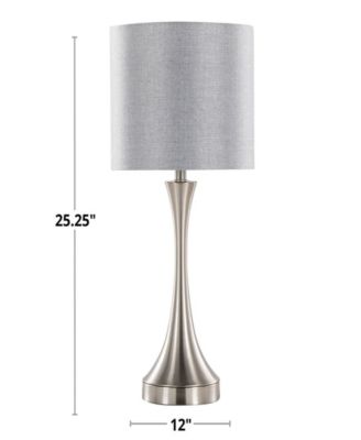 25" Metal Lenuxe Contemporary Table Lamp, Set of 2