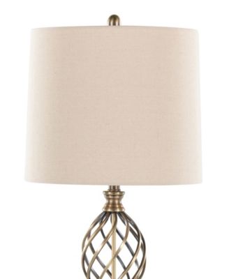 29" Metal Linx Twist Contemporary Table Lamp, Set of 2
