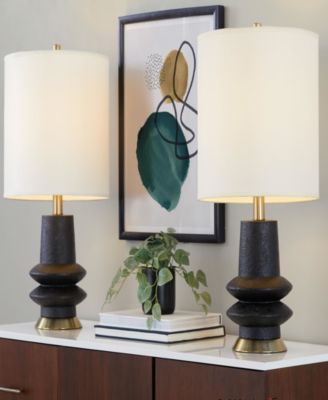 26" Polyresin Lloyd Contemporary Table Lamp, Set of 2