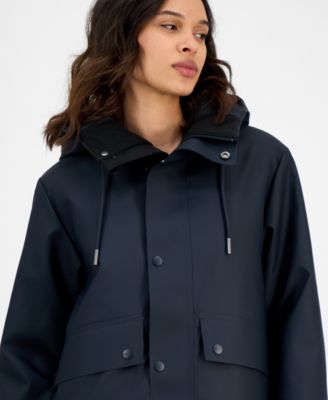 Women's Snap-Front Hooded Waterproof Jacket