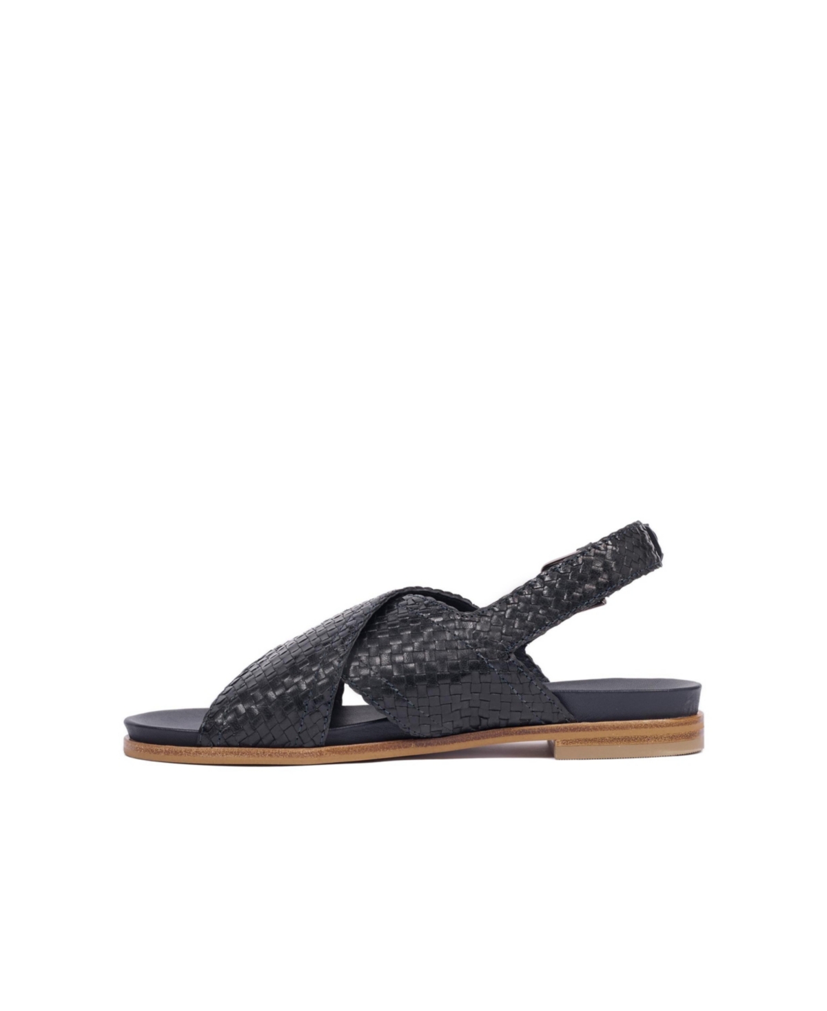 Leather Woven Crossover Sandal