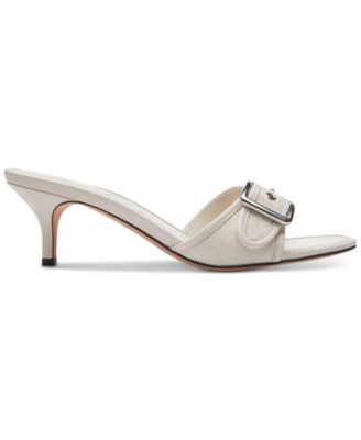 Margot Kitten-Heel Buckled Slide Sandals