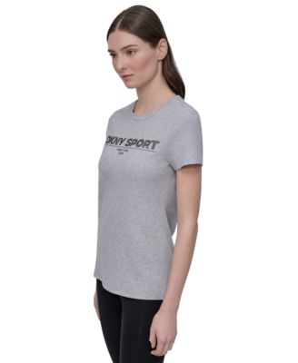 Women's Cotton-Blend Rhinestone-Logo T-Shirt