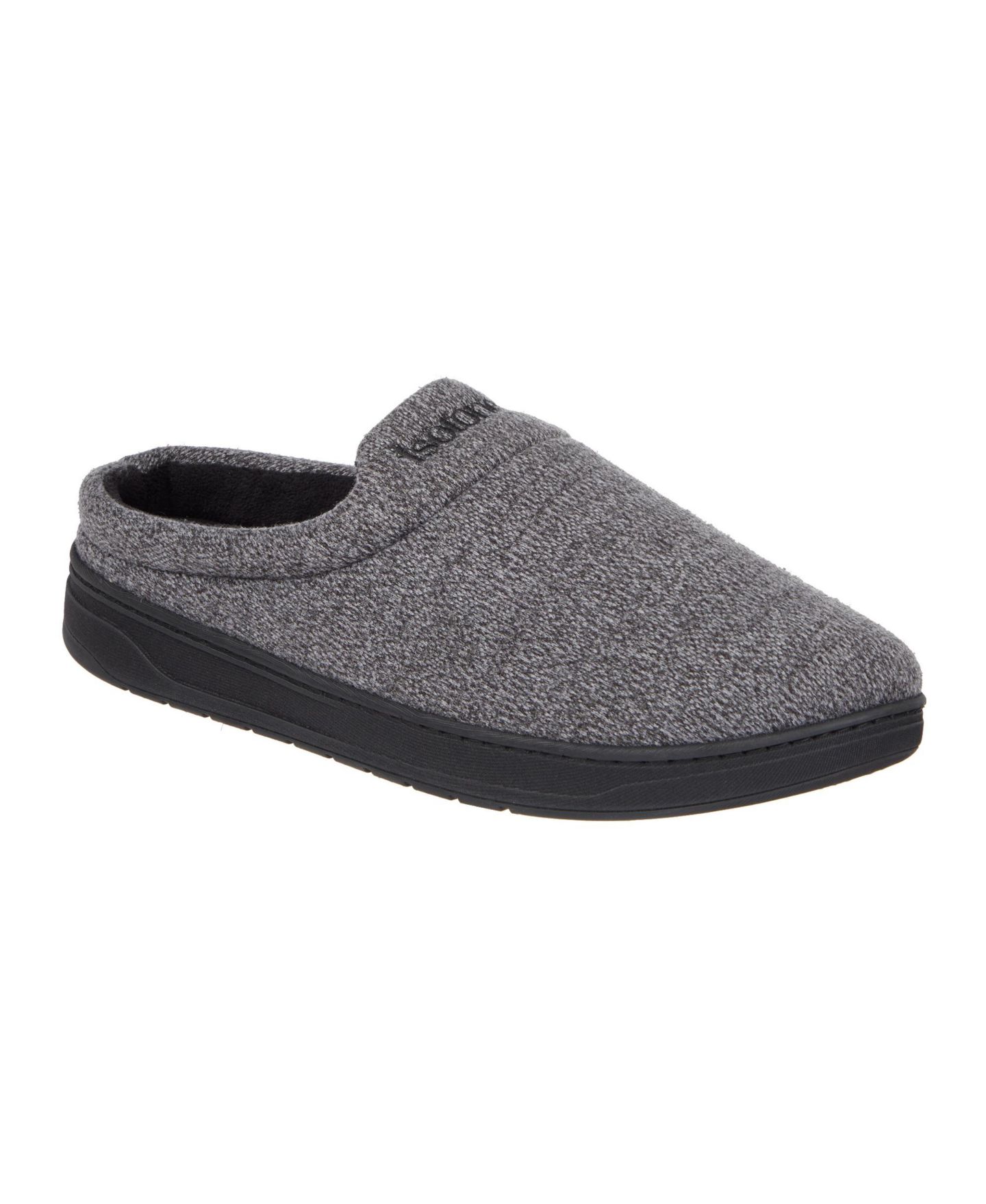 Мужские сабо Isotoner Heathered Knit Brady Clog Slippers, цвет: Чёрный — фото 6