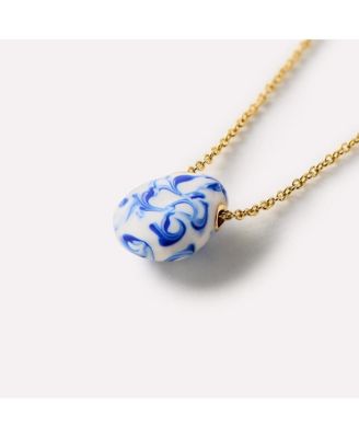 ana luisa ネックレス チェーン 14K PEBBLE MINI MARBLE BLUE Ana Luisa - Gold Statement Necklace - Pebble Mini Marble