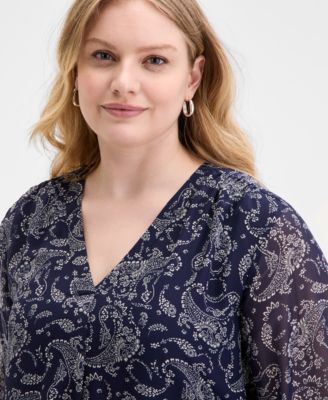Plus Size Kelly Paisley-Print Top