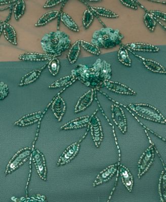 Women's 3D Floral Beaded Sheath Dress