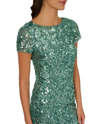 Adrainna Papell Women's Embellished Short-Sleeve Gown