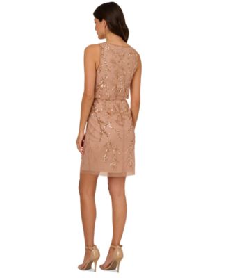 Women's Boat-Neck Embellished Sheath Dress