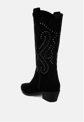 Womens Lariat Studs Embellished Cowboy Boots