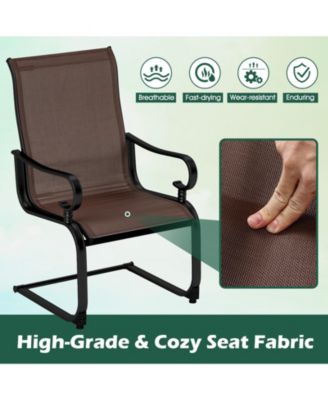 Set of 2 Patio Chairs with Quick-drying and Breathable Fabric for Backyard