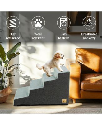 4-Step Non-Slip Sponge Dog Stairs for Small Dogs