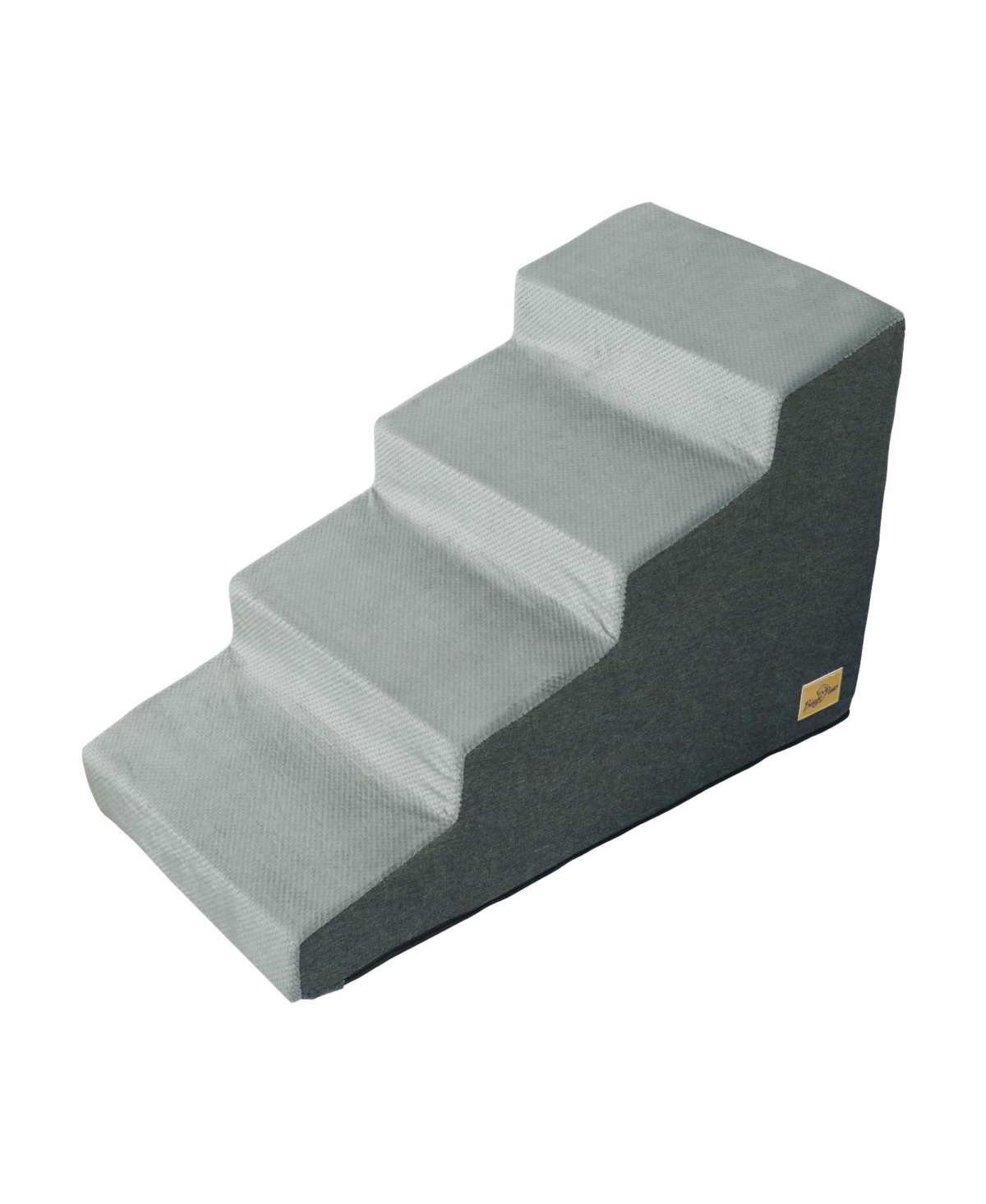 4-Step Non-Slip Sponge Dog Stairs for Small Dogs - Grey