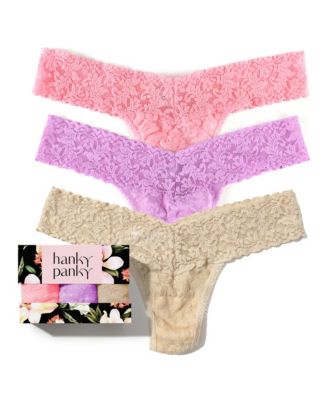 Women's Signature Lace Low Rise Thong 3 Pack