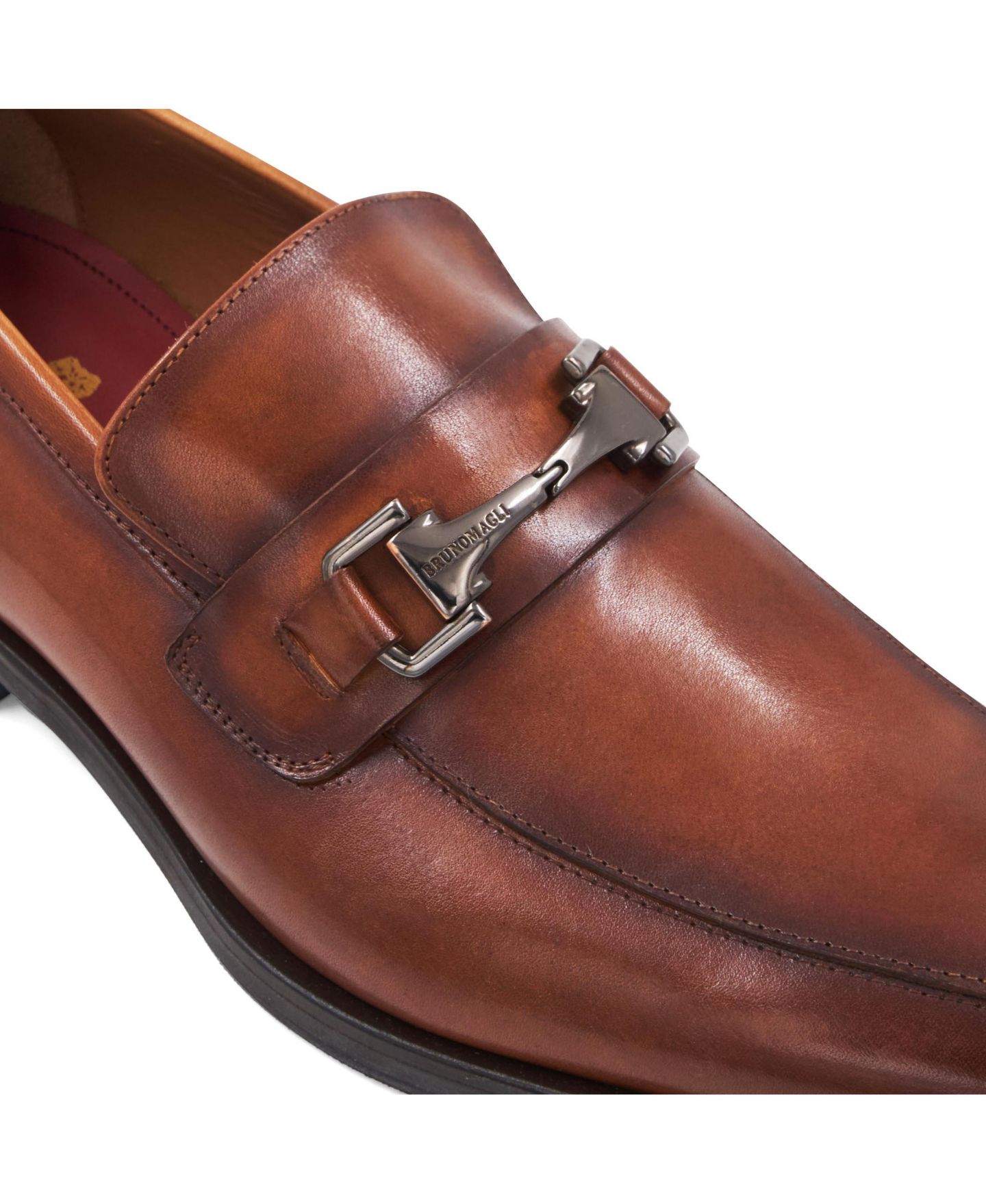 Мужские туфли Bruno Magli Raging Bit Slip On, цвет: Коньячный — фото 6