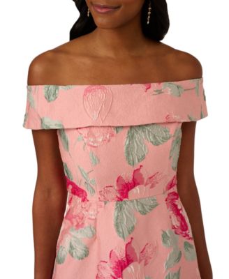 Women's Off-The-Shoulder Floral-Jacquard Dress