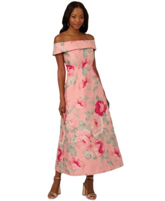 Women's Off-The-Shoulder Floral-Jacquard Dress