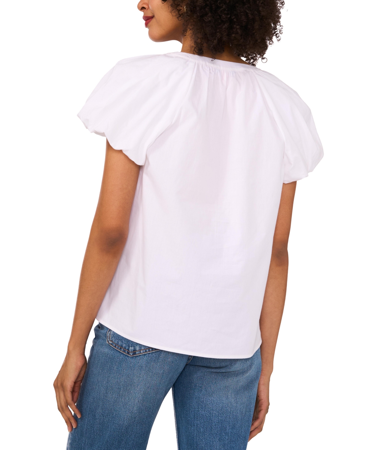 Shop Vince Camuto Women's Cotton Puff-sleeve Blouse