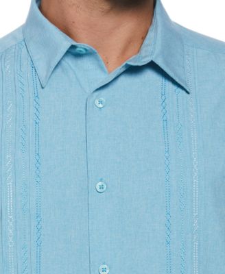 Men's Geo Embroidered Panel Chambray Shirt