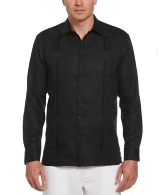 Men's 100% Linen Long Sleeve 4 Pocket Guayabera Shirt