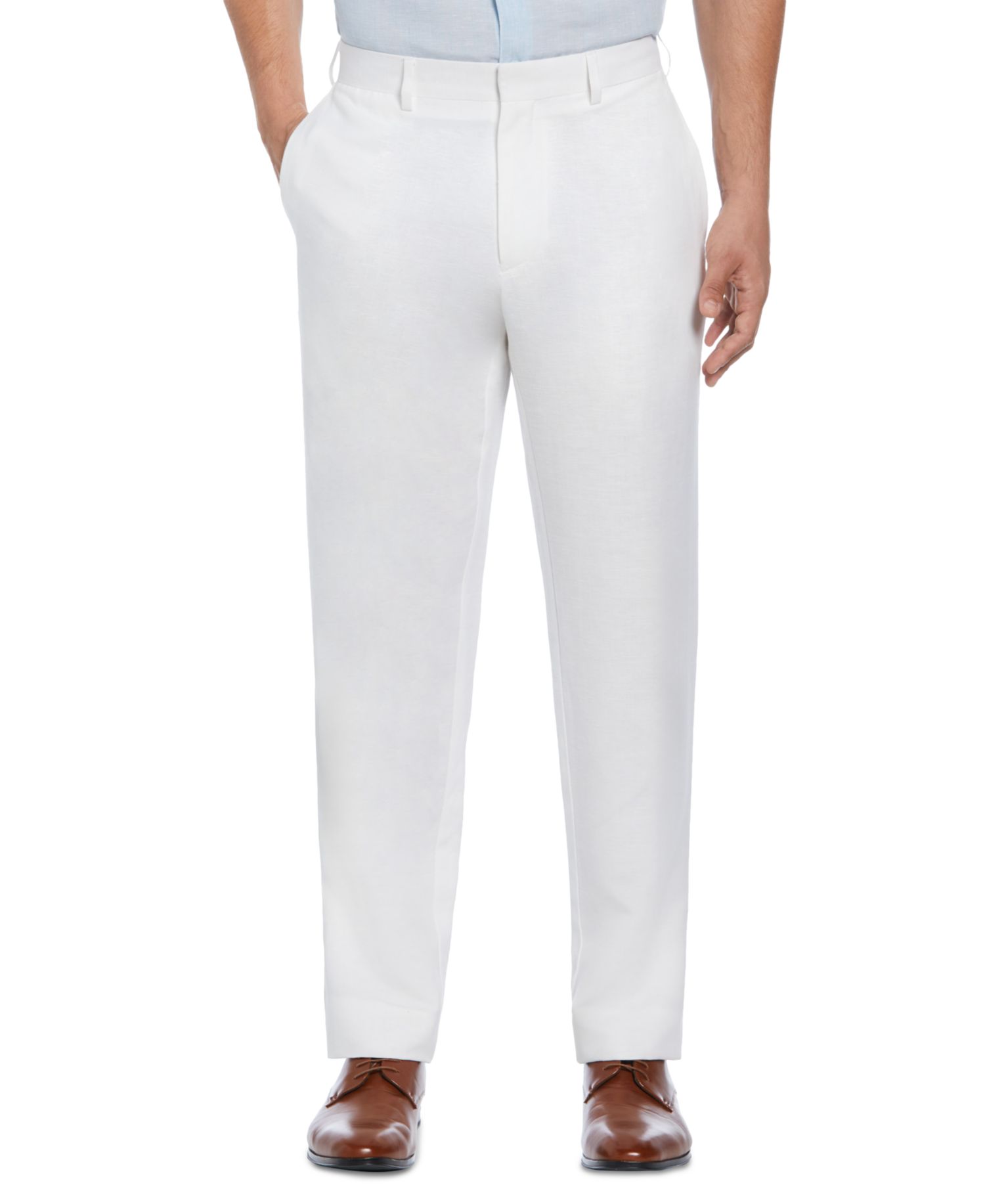 Men's Linen Blend Flat Front Pant