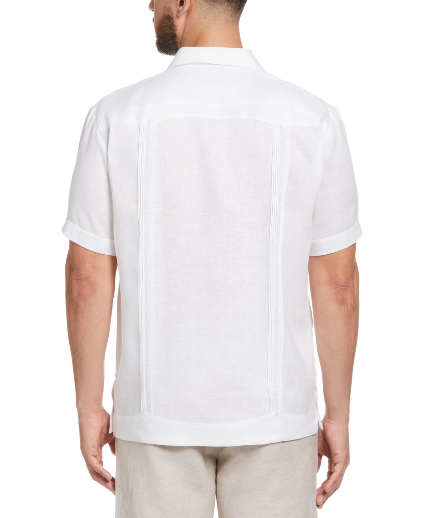 Мужская рубашка Cubavera 100% Linen Short Sleeve 4 Pocket Guayabera, цвет: Яркий белый — фото 2
