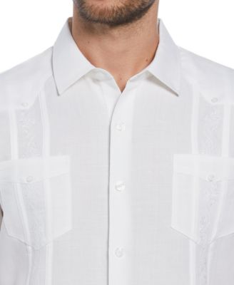 Short-Sleeve Embroidered Guayabera Shirt
