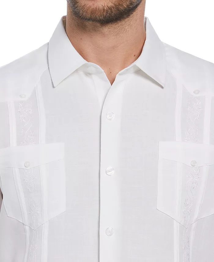 Short-Sleeve Embroidered Guayabera Shirt - thumbnail 4
