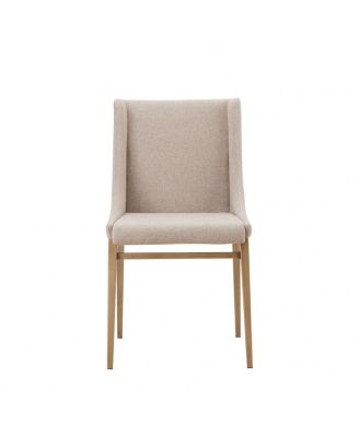 Set of 2 Brass Contemporary Dining Chairs for Modern Kitchen or Dining Room