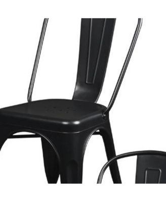 Set of Four Sturdy Steel Side Chairs for Dining or Kitchen