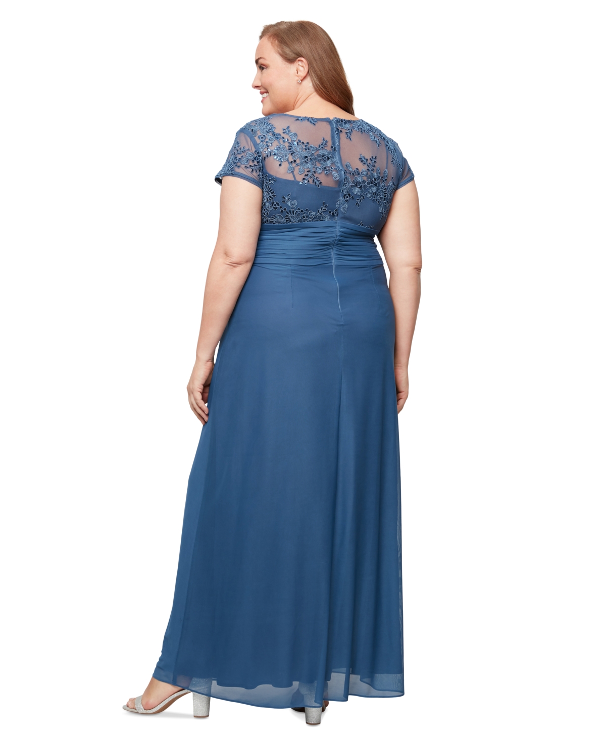Alex Evenings Plus Size Sequinned Embroidered Evening Gown