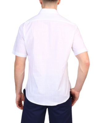 TB Marketplace Men's Cotton Windowpane Short Sleeve Shirt