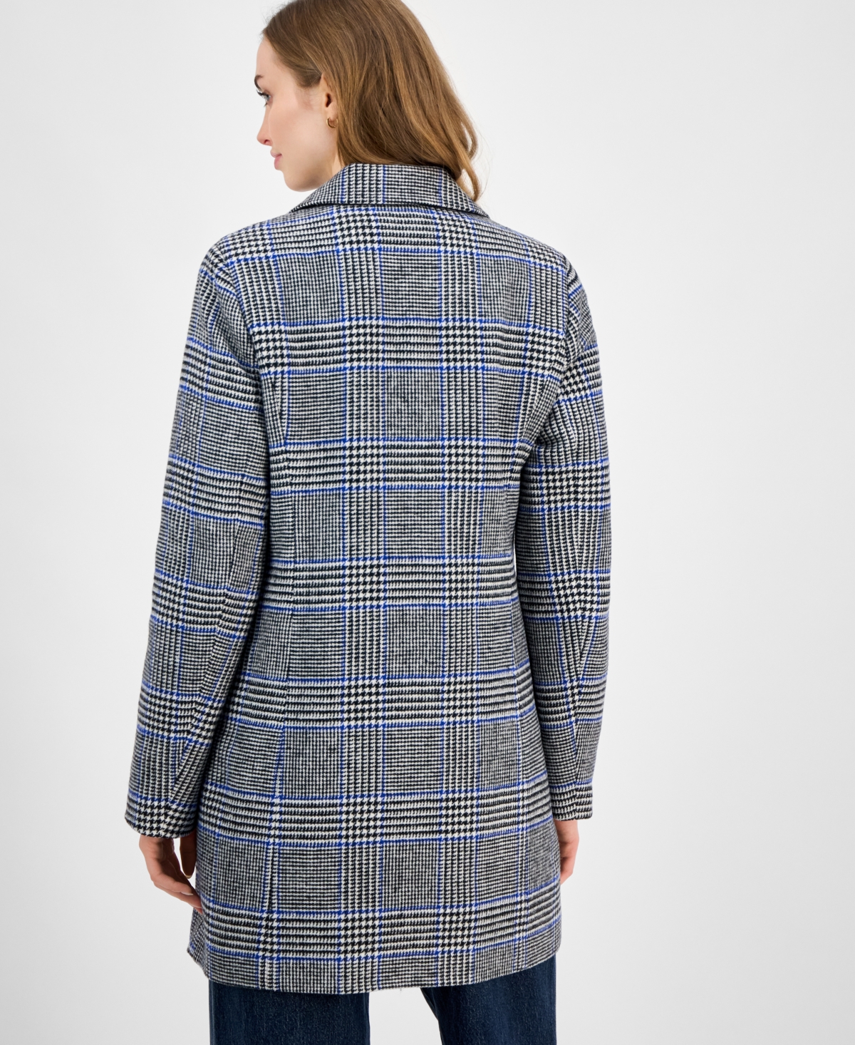 Maralyn & Me Trendy Plus Size Single-breasted Walker Coat In Gray