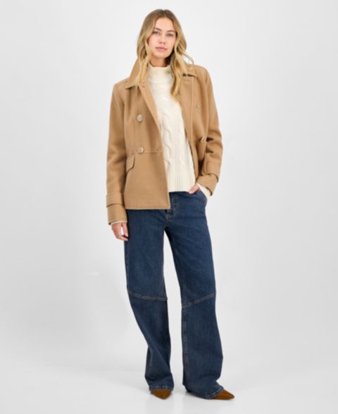 Женские куртки Maralyn & Me Juniors' Double-Breasted Collared Coat