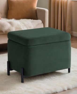 24" Velvet Kyoto Small Storage Ottoman