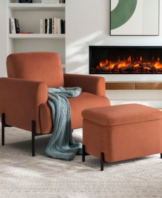 24" Velvet Kyoto Small Storage Ottoman