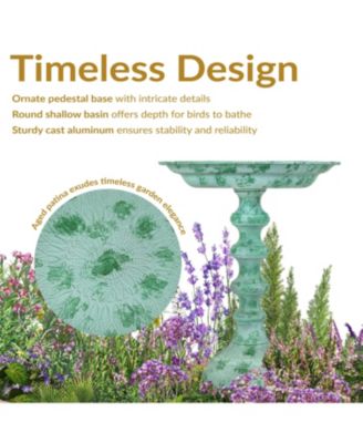 Backyard Beauty Cast Aluminum Metal Bird Bath