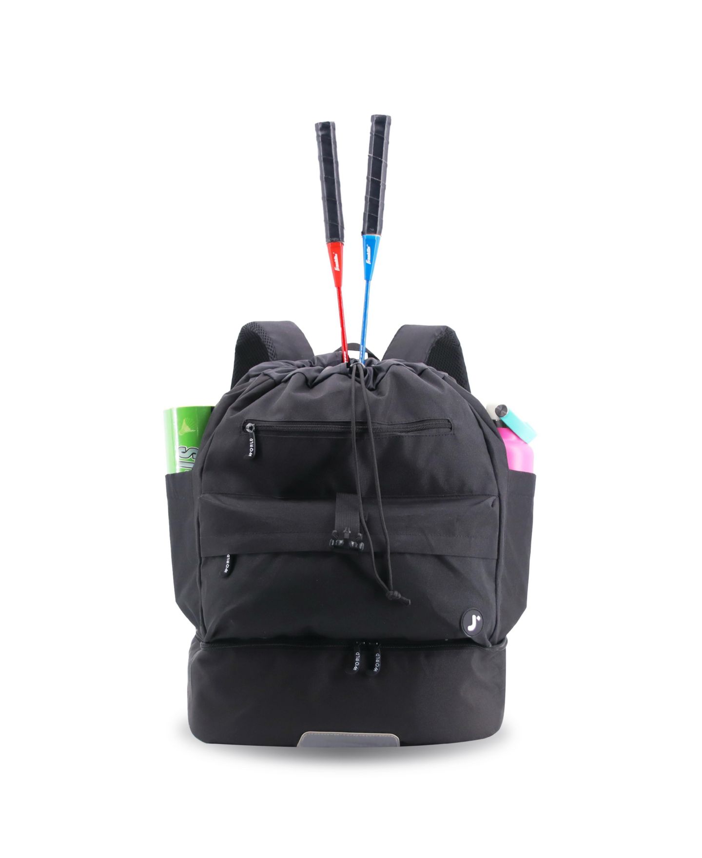 Рюкзак J World ACE Racket Sports with Racket Protection & Multiple Storage Compartments, цвет: Чёрный — фото 6